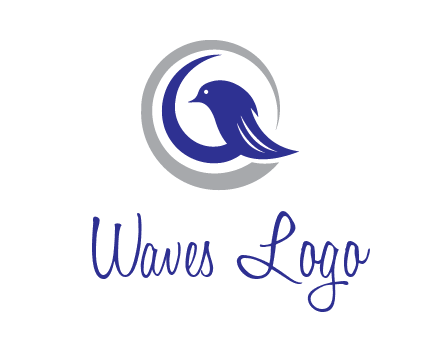 bird in circle with feather animal logo