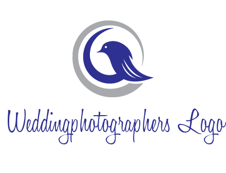 bird in circle with feather animal logo