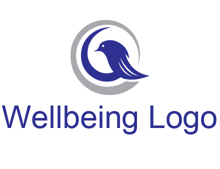bird in circle with feather animal logo