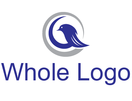 bird in circle with feather animal logo