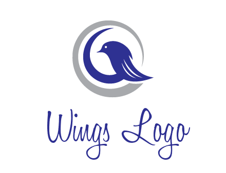 bird in circle with feather animal logo