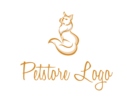 Persian cat pet logo