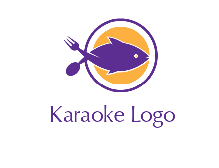 spoon fork and fish in circle restaurant logo