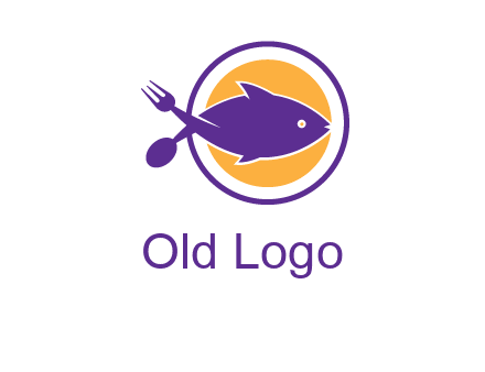 spoon fork and fish in circle restaurant logo
