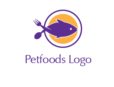 spoon fork and fish in circle restaurant logo