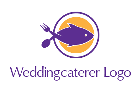 spoon fork and fish in circle restaurant logo