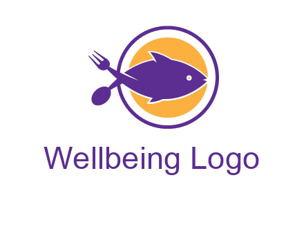 spoon fork and fish in circle restaurant logo