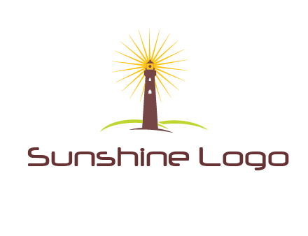 lighthouse with rays logo