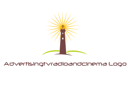lighthouse with rays logo