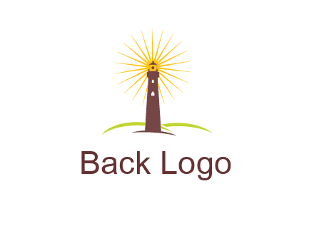 lighthouse with rays logo