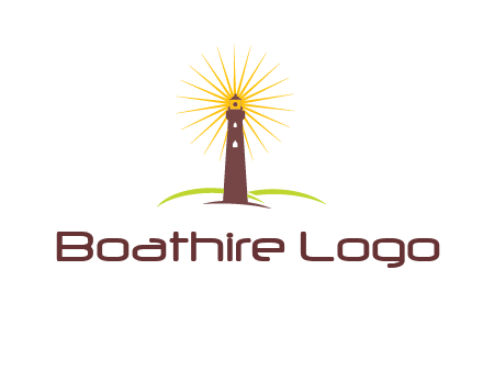 lighthouse with rays logo