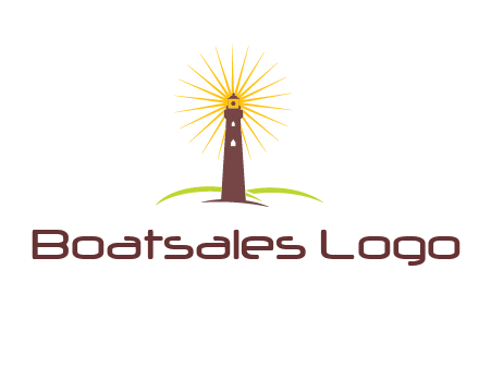 lighthouse with rays logo