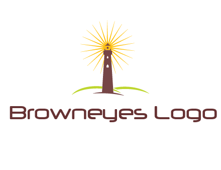 lighthouse with rays logo