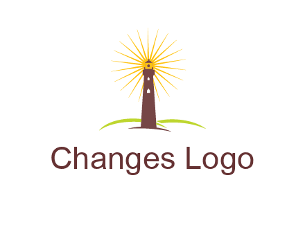 lighthouse with rays logo