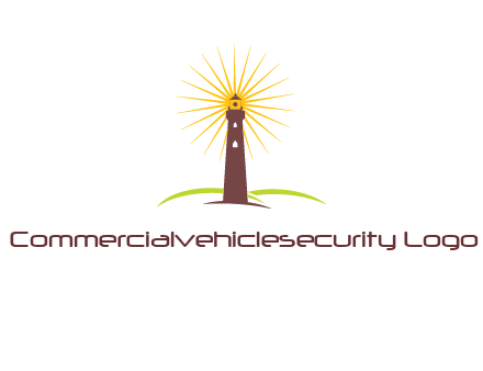 lighthouse with rays logo