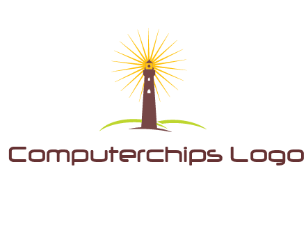 lighthouse with rays logo