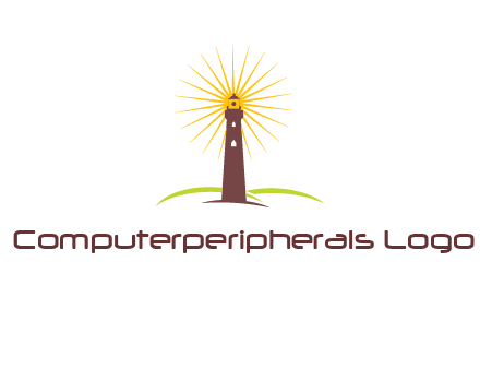 lighthouse with rays logo