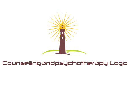 lighthouse with rays logo