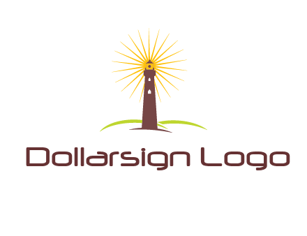 lighthouse with rays logo