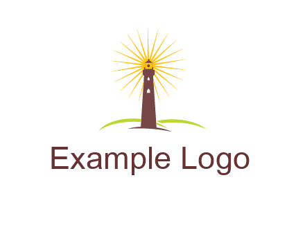 lighthouse with rays logo