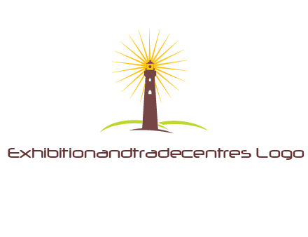 lighthouse with rays logo