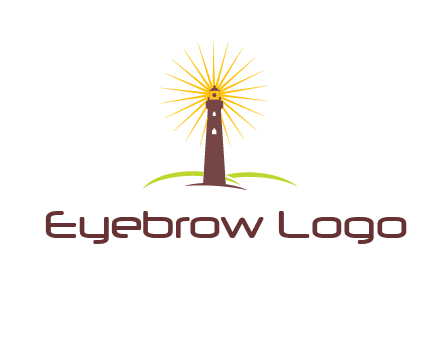 lighthouse with rays logo