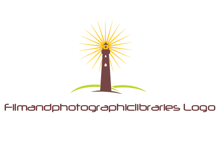 lighthouse with rays logo