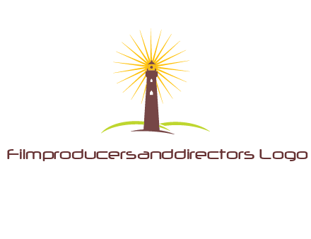 lighthouse with rays logo