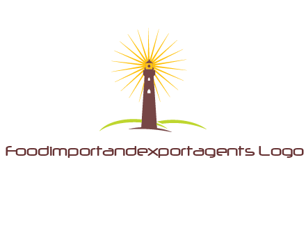 lighthouse with rays logo
