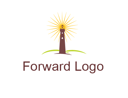 lighthouse with rays logo