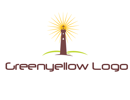 lighthouse with rays logo