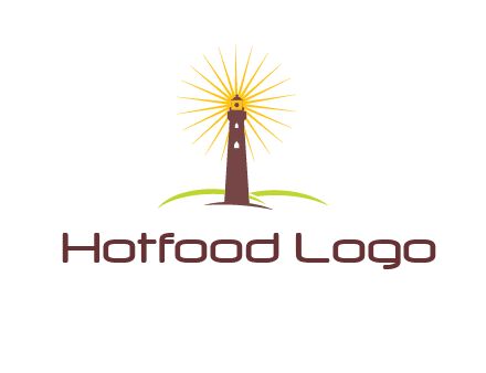 lighthouse with rays logo