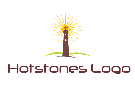 lighthouse with rays logo