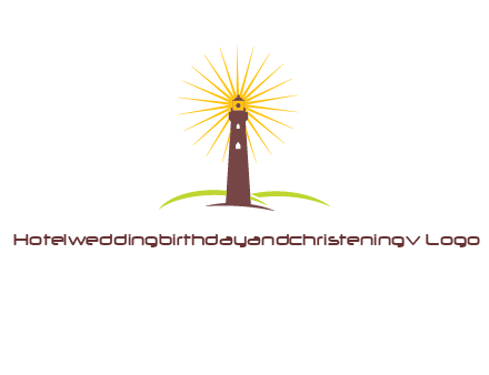 lighthouse with rays logo