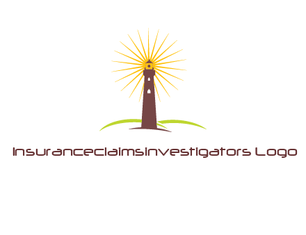 lighthouse with rays logo