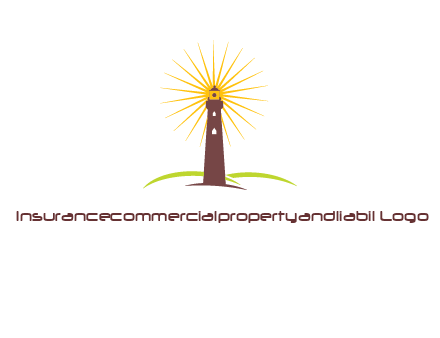 lighthouse with rays logo
