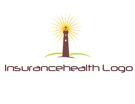 lighthouse with rays logo