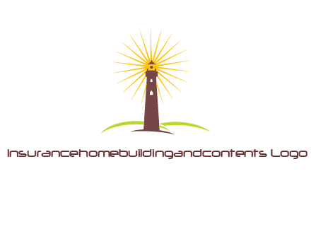 lighthouse with rays logo