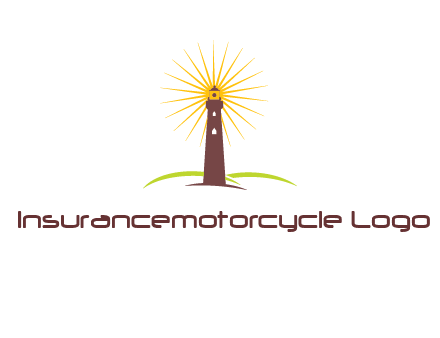 lighthouse with rays logo