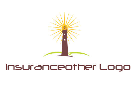 lighthouse with rays logo