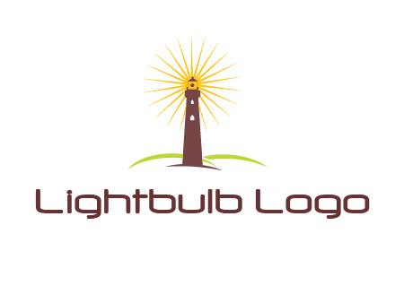 lighthouse with rays logo