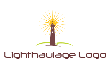 lighthouse with rays logo