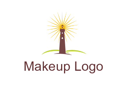 lighthouse with rays logo