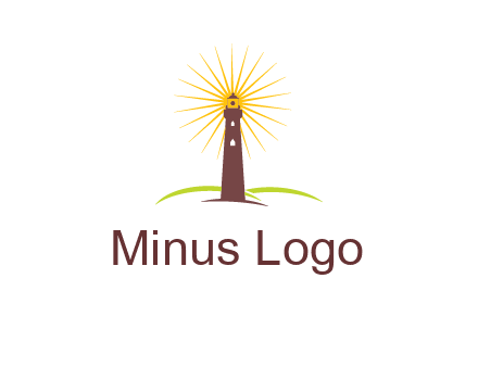 lighthouse with rays logo