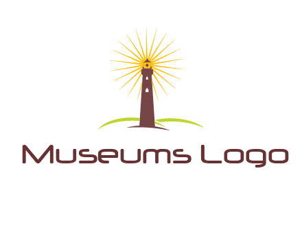 lighthouse with rays logo
