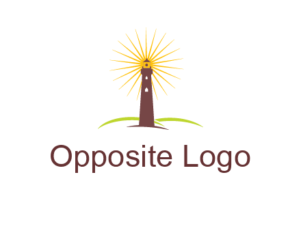 lighthouse with rays logo