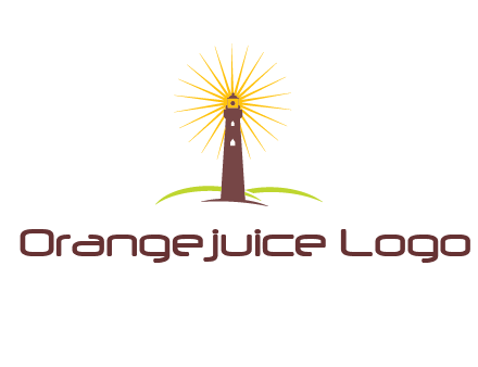 lighthouse with rays logo