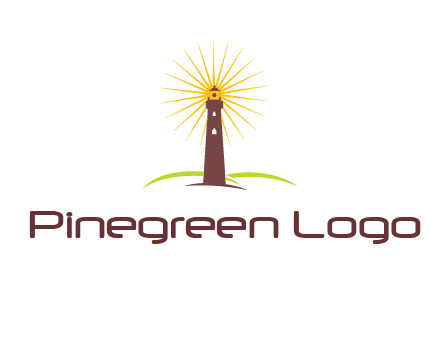 lighthouse with rays logo