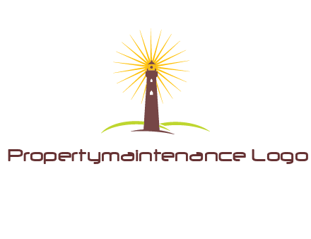 lighthouse with rays logo