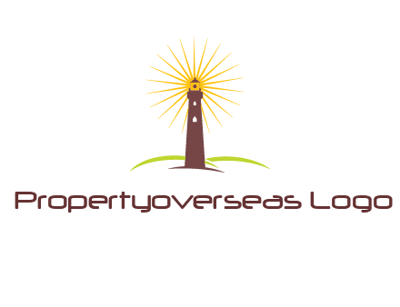 lighthouse with rays logo